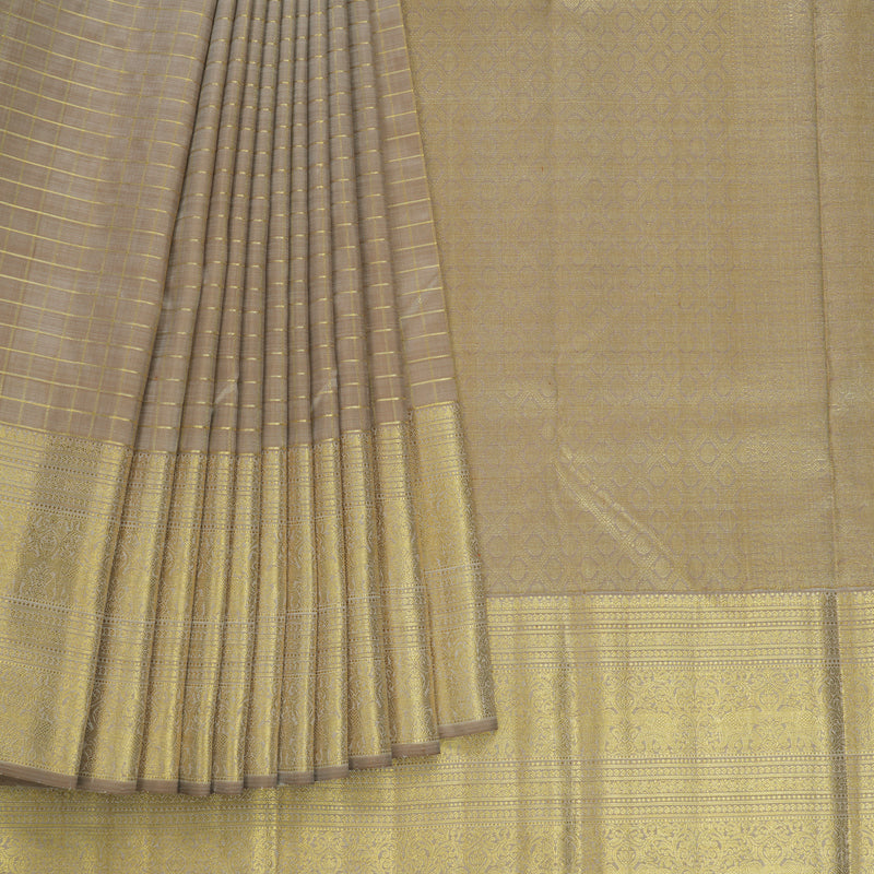 Hayagrivas Handloom Beige Kanjivaram Silk Saree KBE2260B5-1