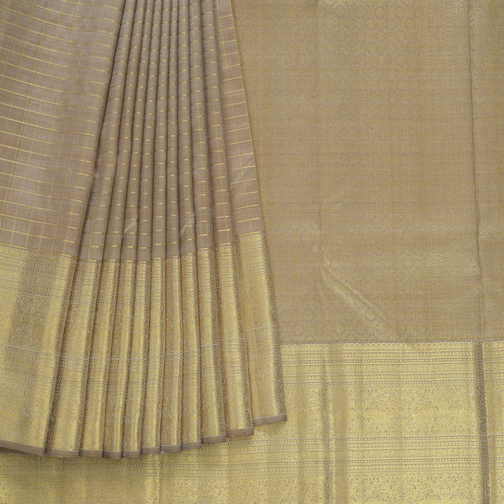 Hayagrivas Handloom Beige Kanjivaram Silk Saree KBE2260B5-1