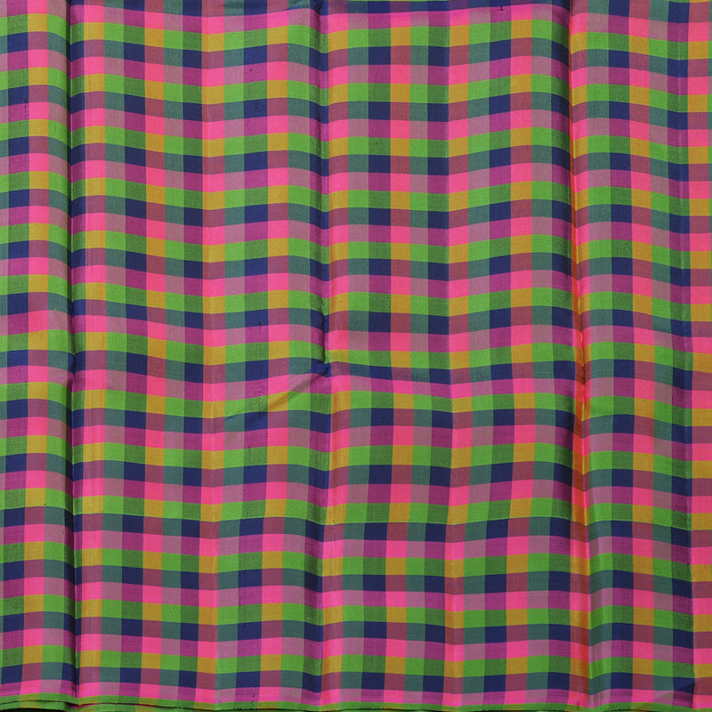 Hayagrivas Handloom Sandal Kanjivaram Silk Saree with Multicolour Checks Border KBE2260B6-1
