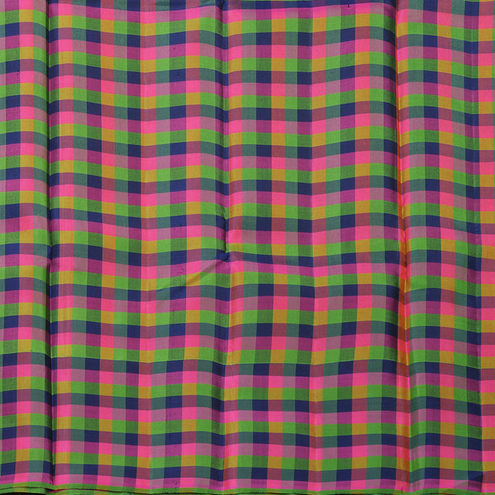 Hayagrivas Handloom Sandal Kanjivaram Silk Saree with Multicolour Checks Border KBE2260B6-1