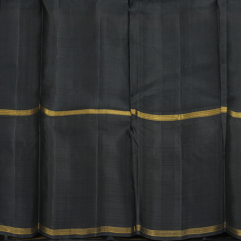 Hayagrivas Handloom Multicolour Stripes Kanjivaram Silk Saree with Black Border KBE2267B1-1
