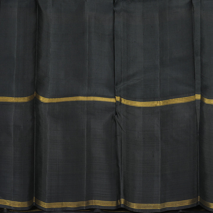 Hayagrivas Handloom Multicolour Stripes Kanjivaram Silk Saree with Black Border KBE2267B1-1