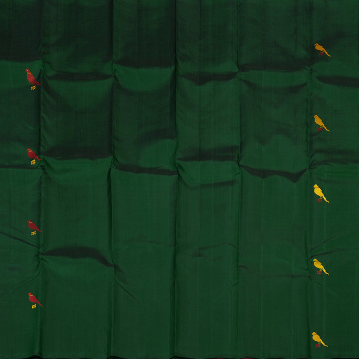 Hayagrivas Handloom Bottle Green Kanjivaram Silk Saree KBE2269B2-2