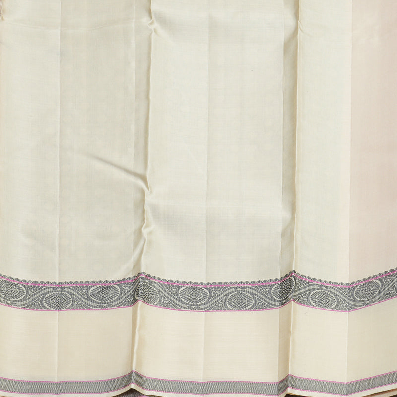 Hayagrivas Handloom Half-White Kanjivaram Silk Saree KBE2269B9-1