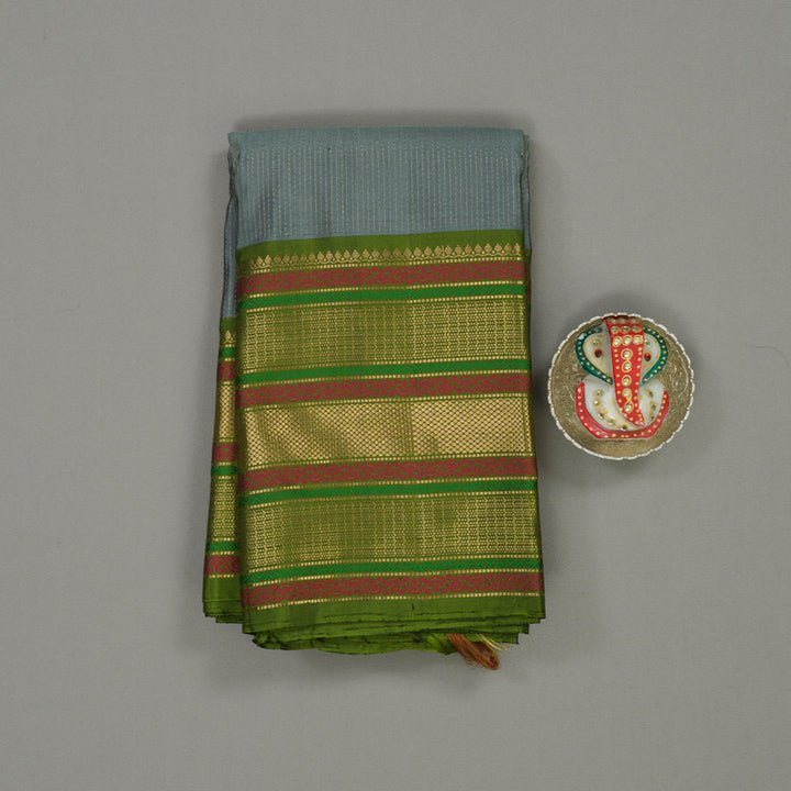 Hayagrivas Grey Pure Soft Silk Saree KBE226D1-8