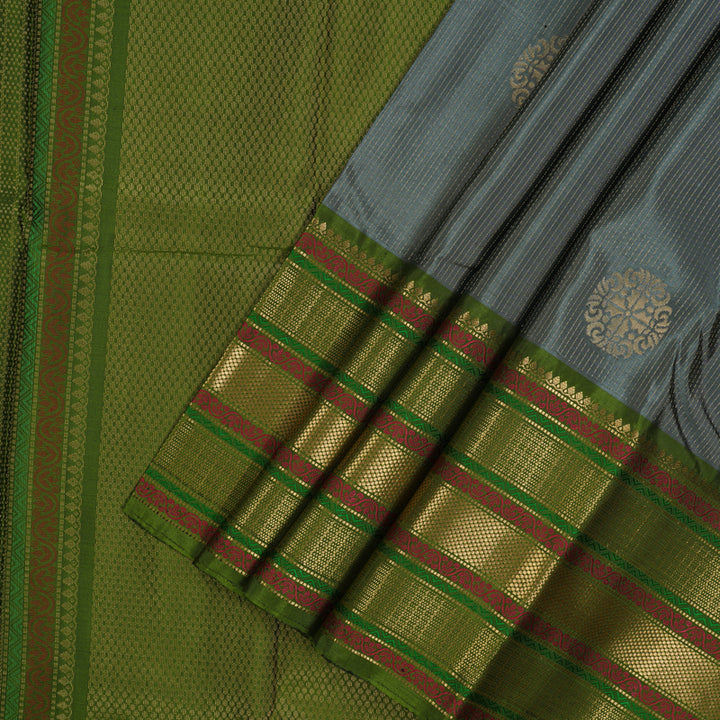 Hayagrivas Grey Pure Soft Silk Saree KBE226D1-8