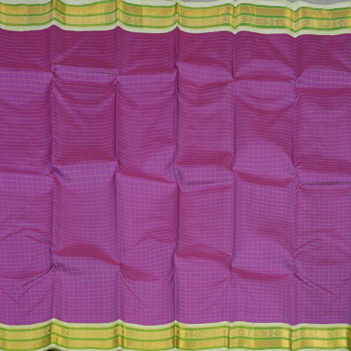 Hayagrivas Handloom Lavendar Kanjivaram Silk Saree with Light Pista Green Border KBE2271B10-1