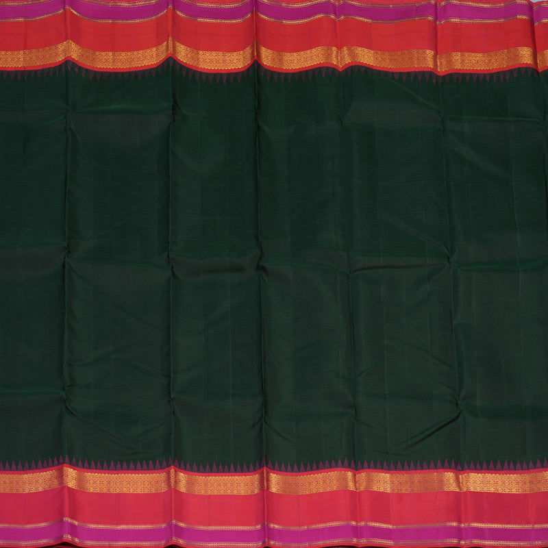 Hayagrivas Handloom Kanjivaram Silk Saree with Orangish-Pink Border KBE2271B13-1