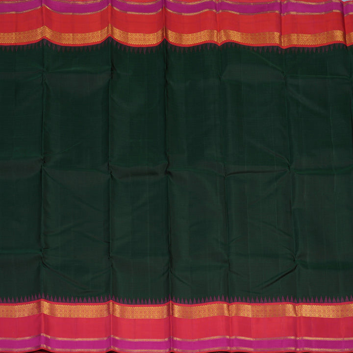 Hayagrivas Handloom Kanjivaram Silk Saree with Orangish-Pink Border KBE2271B13-1