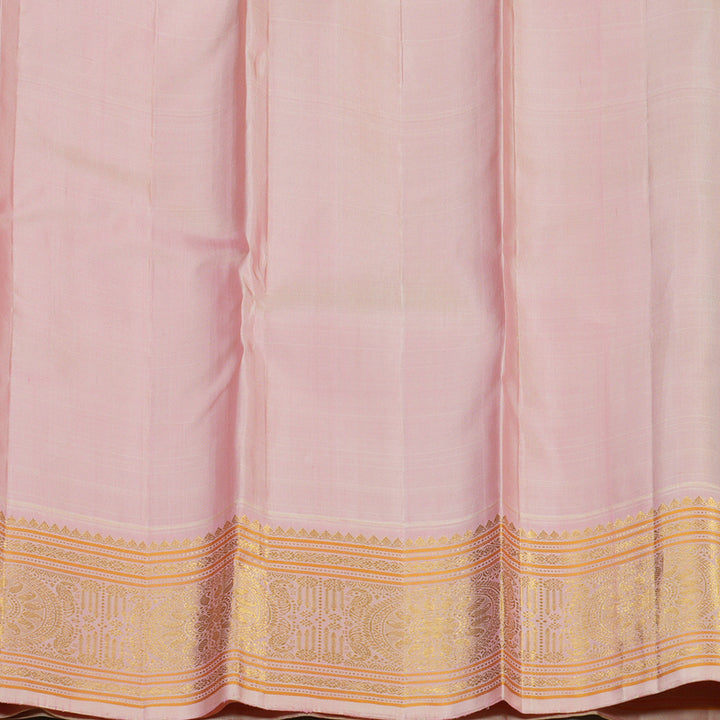 Hayagrivas Handloom Deep Wine Kanjivaram Silk Saree with Pastel Pink Border KBE2271B15-1