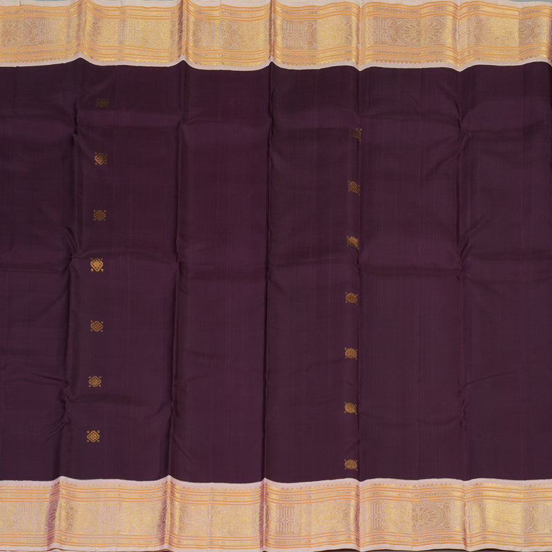 Hayagrivas Handloom Deep Wine Kanjivaram Silk Saree with Pastel Pink Border KBE2271B15-1