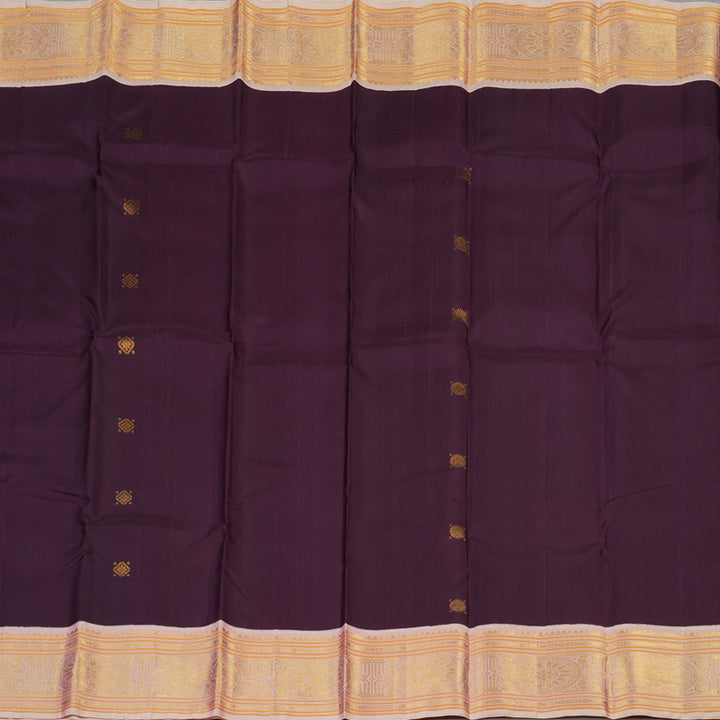 Hayagrivas Handloom Deep Wine Kanjivaram Silk Saree with Pastel Pink Border KBE2271B15-1
