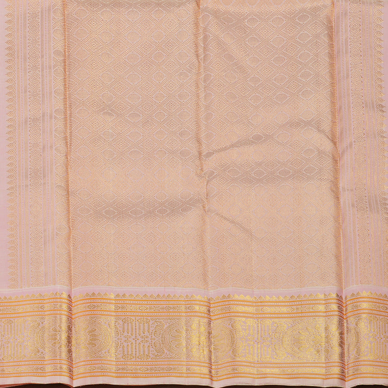 Hayagrivas Handloom Deep Wine Kanjivaram Silk Saree with Pastel Pink Border KBE2271B15-1