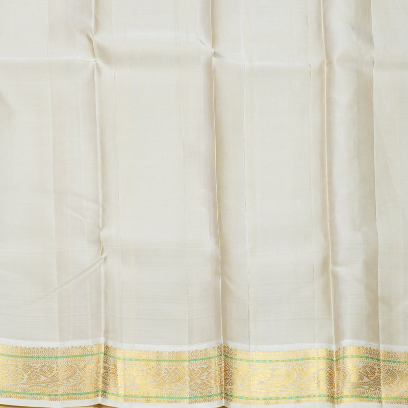 Hayagrivas Handloom Purple Kanjivaram Silk Saree with Half-White Border KBE2271B16-1