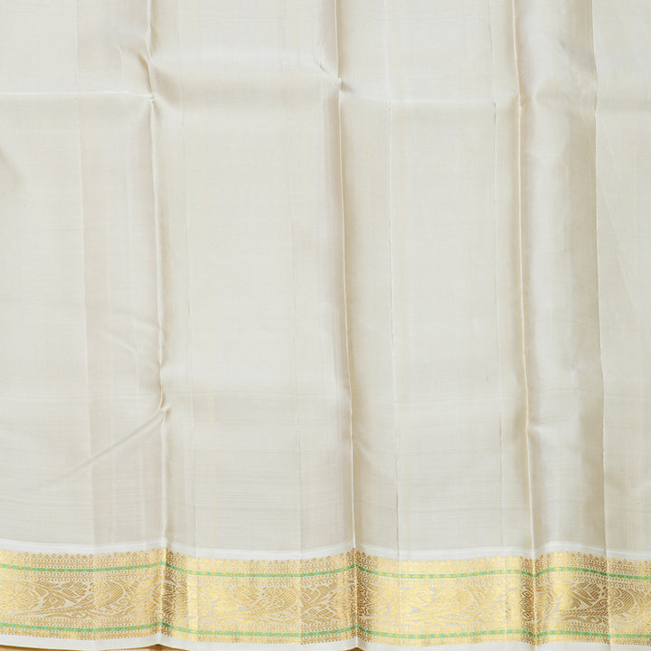 Hayagrivas Handloom Purple Kanjivaram Silk Saree with Half-White Border KBE2271B16-1