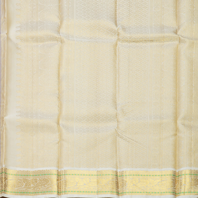 Hayagrivas Handloom Purple Kanjivaram Silk Saree with Half-White Border KBE2271B16-1