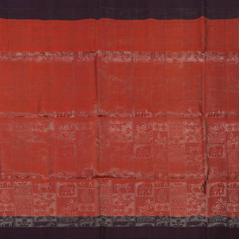 Hayagrivas Rust Orange Handloom Soft Silk Saree KBE2275B1-1