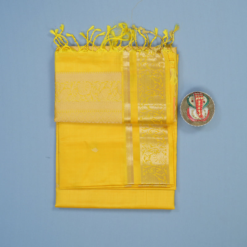 Hayagrivas Lemon Yellow Handloom Soft Silk Saree KBE2275B2-9