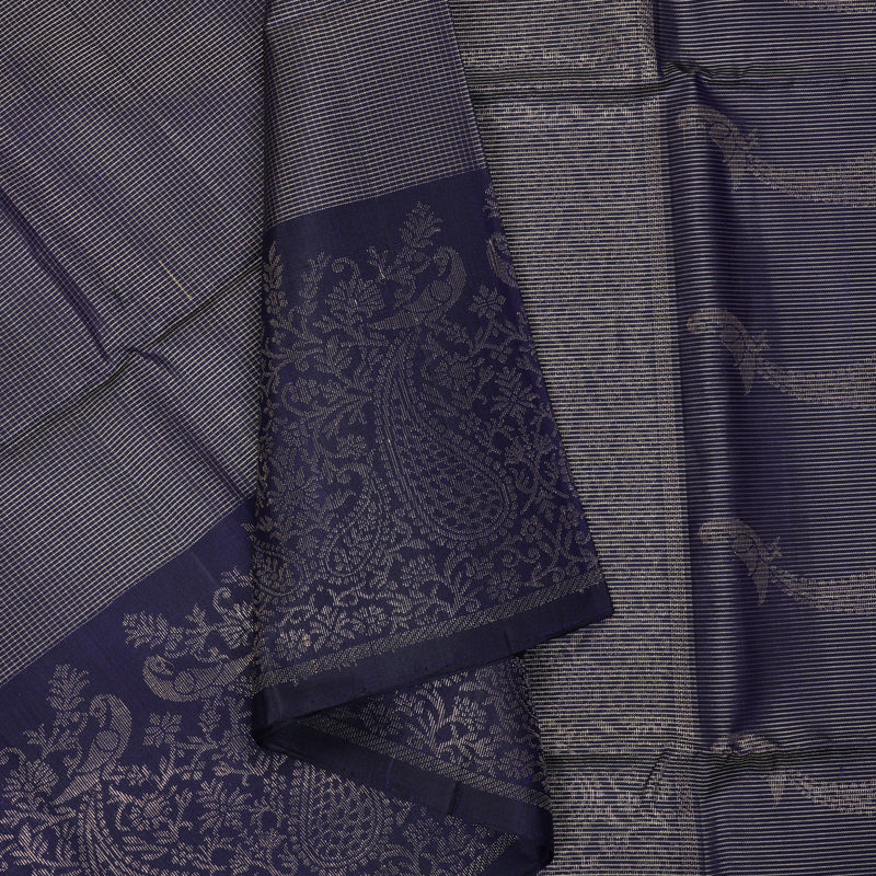 Hayagrivas Navy Blue Handloom Soft Silk Saree KBE2275B2-2