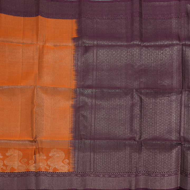 Hayagrivas Rust Orange Handloom Soft Silk Saree KBE2275B2-6