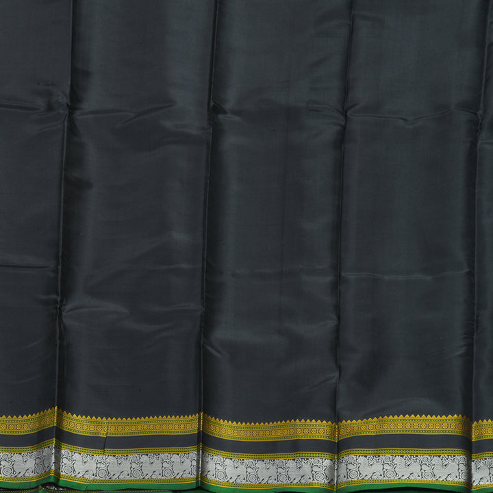 Hayagrivas Handloom Black Kanjivaram Silk Saree KBE2278B2-1
