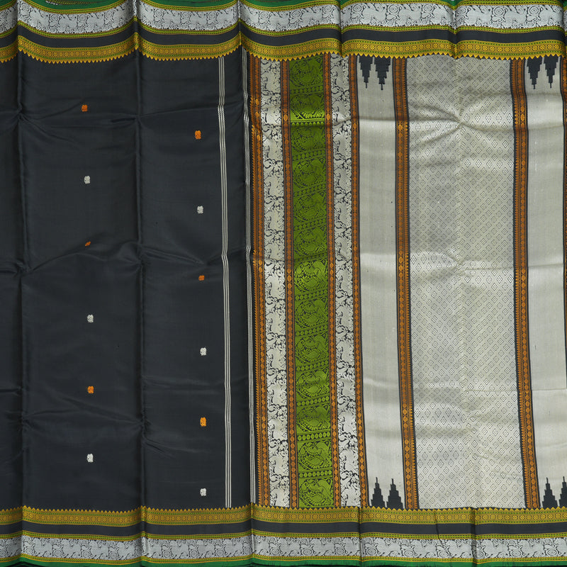 Hayagrivas Handloom Black Kanjivaram Silk Saree KBE2278B2-1