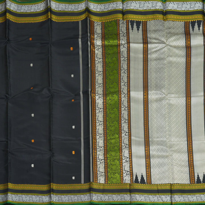 Hayagrivas Handloom Black Kanjivaram Silk Saree KBE2278B2-1
