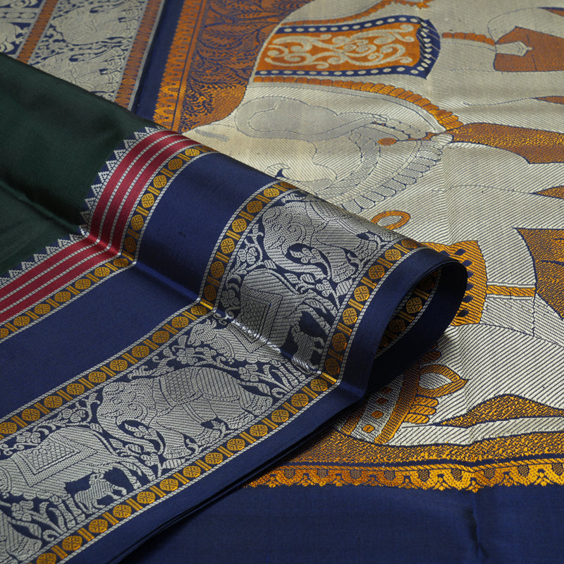 Hayagrivas Handloom Karum Pachai Kanjivaram Silk Saree KBE2278B5-1