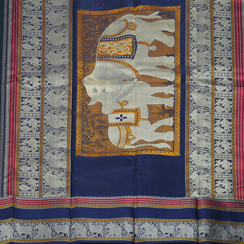 Hayagrivas Handloom Karum Pachai Kanjivaram Silk Saree KBE2278B5-1