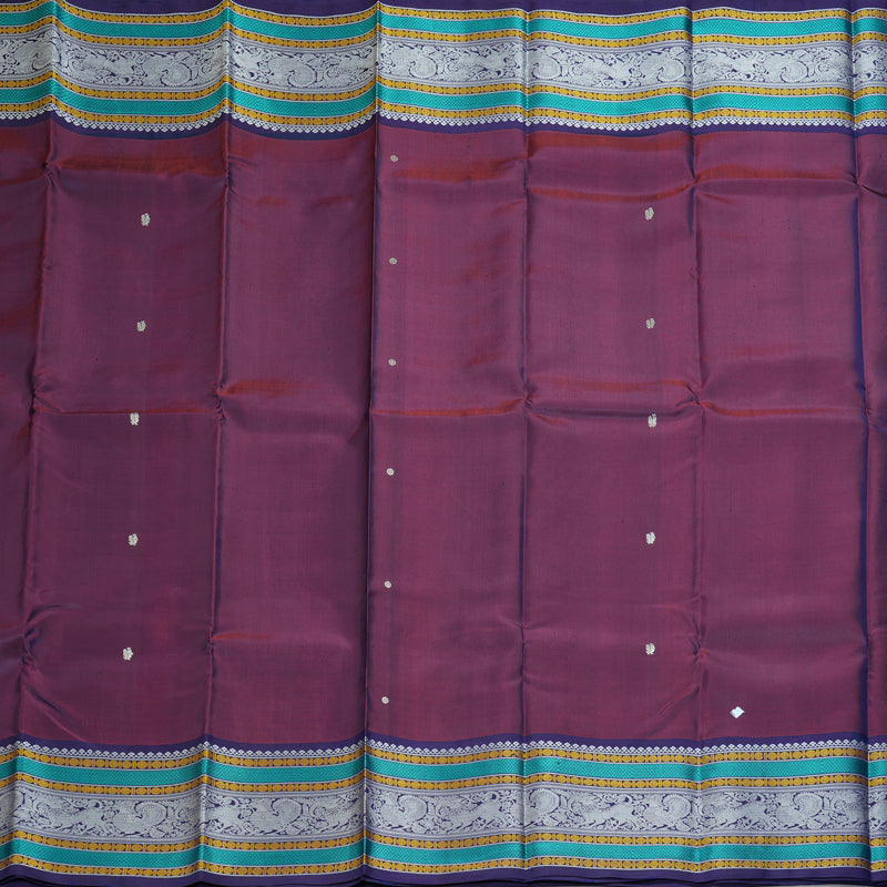 Hayagrivas Handloom Purple Kanjivaram Silk Saree KBE2278B6-2
