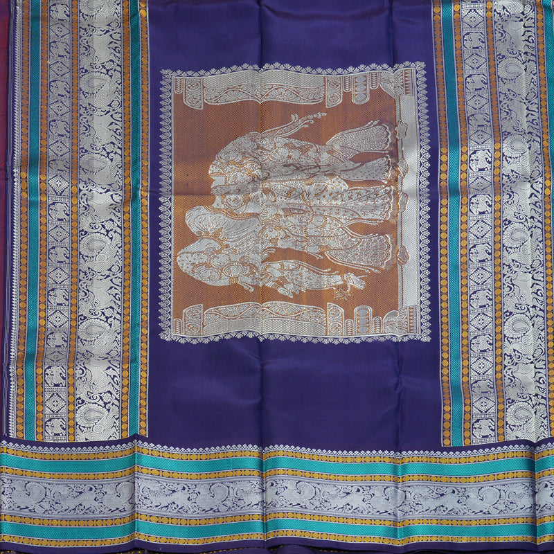 Hayagrivas Handloom Purple Kanjivaram Silk Saree KBE2278B6-2