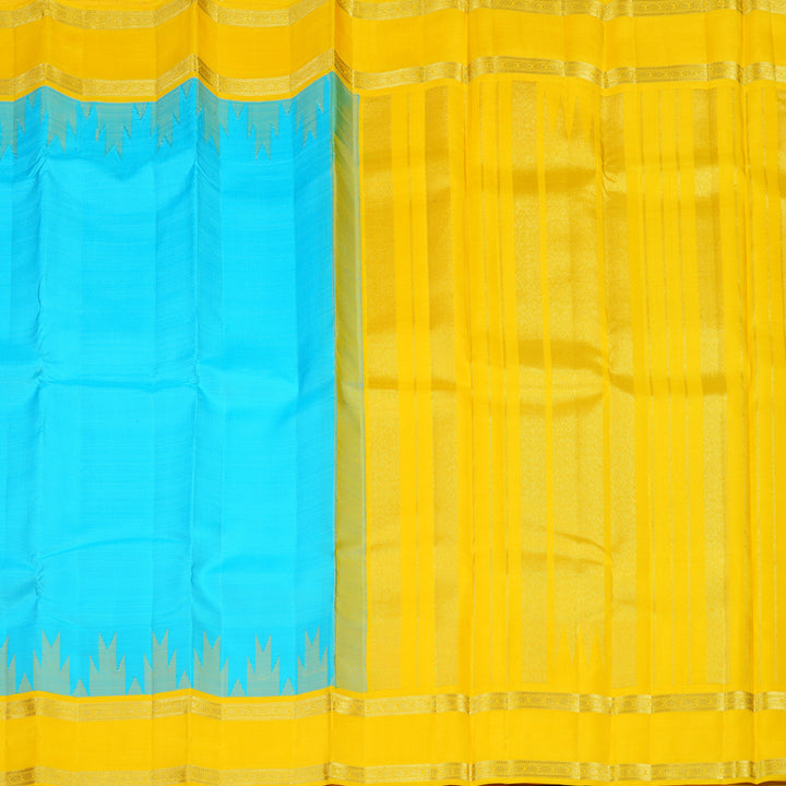 Hayagrivas Handloom Pure Kanjivaram Silk Saree Brilliant Sea Blue KBE227D1-5