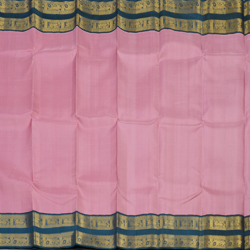 Hayagrivas Handloom Baby Pink Kanjivaram Silk Saree with Grey Border KBE2281B1-2
