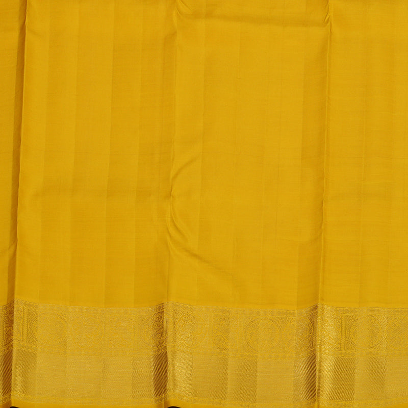 Hayagrivas Handloom Sky Blue Kanjivaram Silk Saree with Yellow Border KBE2281B3-1