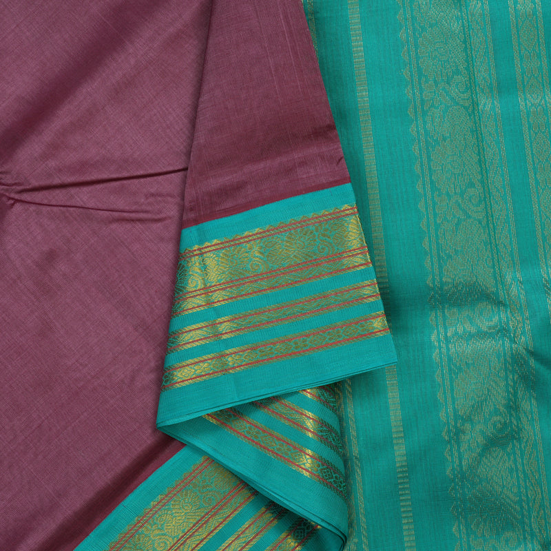 Hayagrivas Pinkish-Purple Pure Silk Cotton Saree KBE2283B1-21