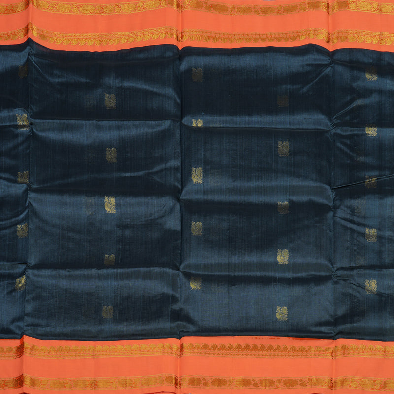 Hayagrivas Dark Grey Pure Silk Cotton Saree KBE2283B2-1