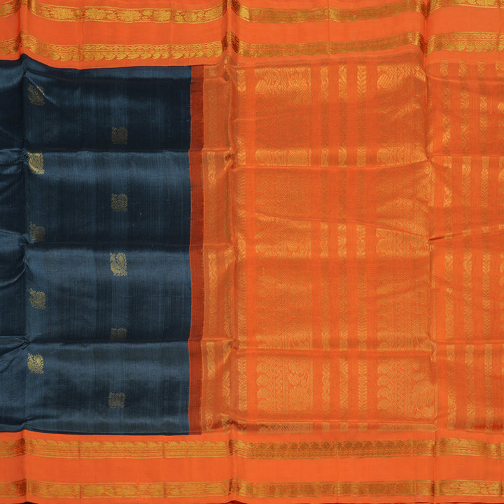 Hayagrivas Dark Grey Pure Silk Cotton Saree KBE2283B2-1