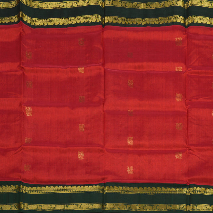 Hayagrivas Red Pure Silk Cotton Saree KBE2283B2-16