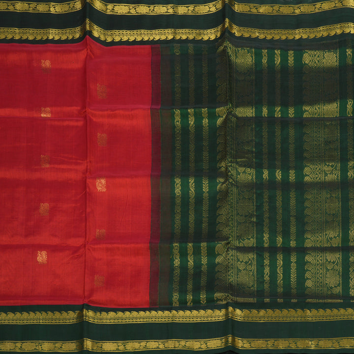 Hayagrivas Red Pure Silk Cotton Saree KBE2283B2-16