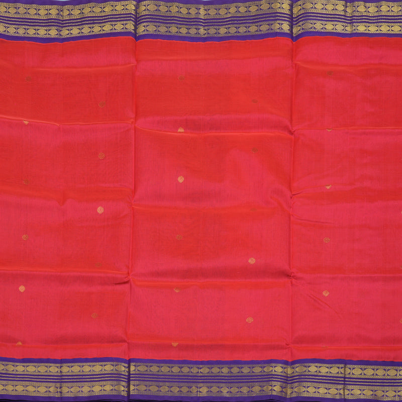 Hayagrivas Tomato Pink Pure Silk Cotton Saree KBE2283B2-17