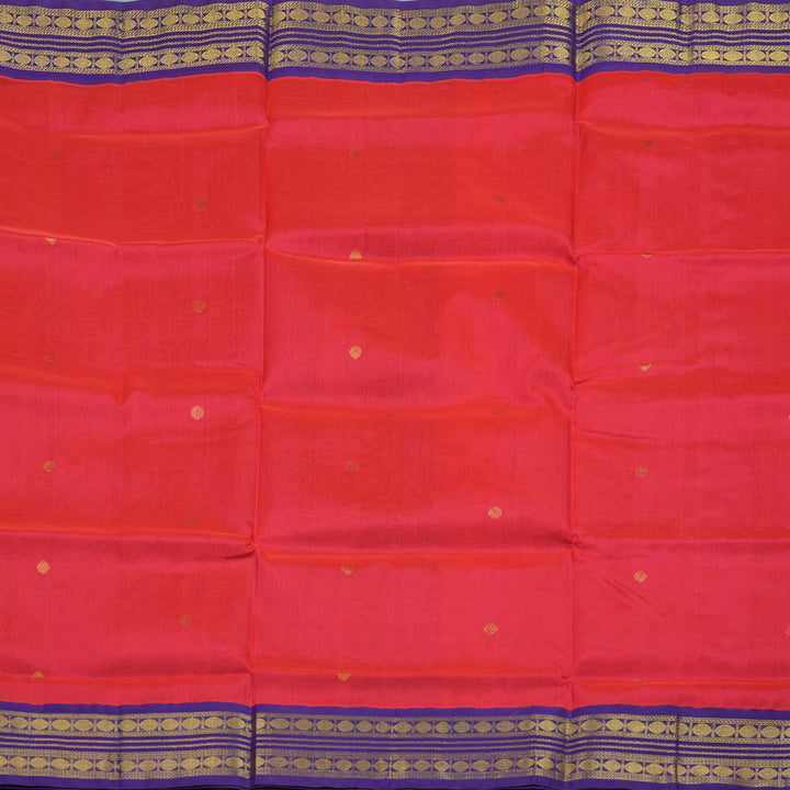 Hayagrivas Tomato Pink Pure Silk Cotton Saree KBE2283B2-17