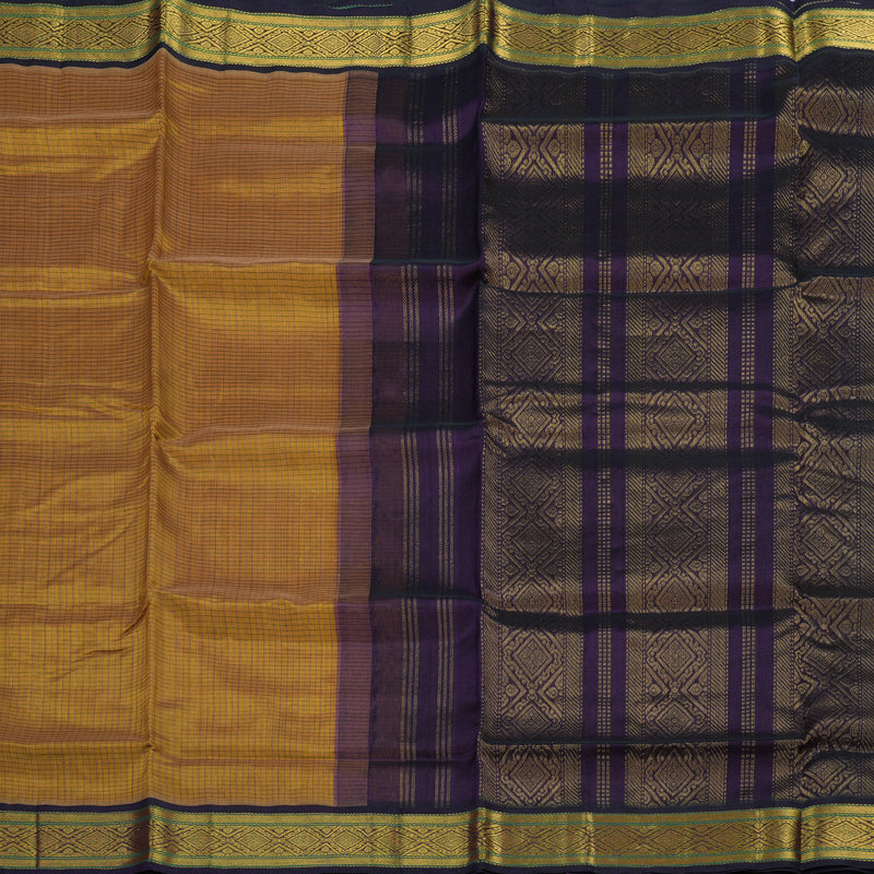 Hayagrivas Dark Gold Pure Silk Cotton Saree KBE2283B3-14