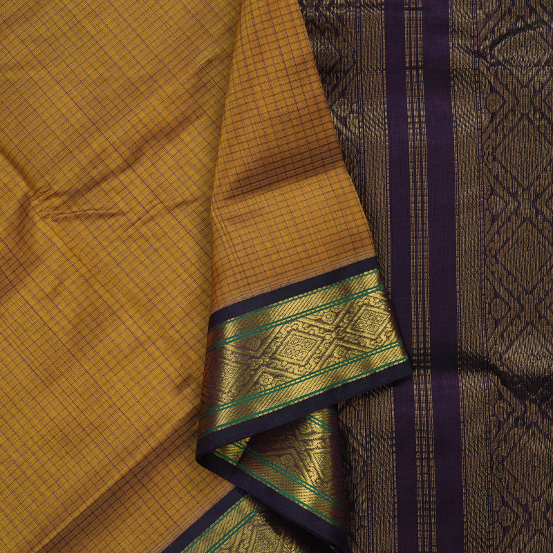 Hayagrivas Dark Gold Pure Silk Cotton Saree KBE2283B3-14