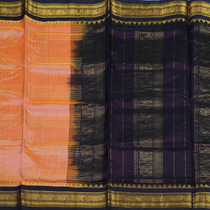 Hayagrivas Peach Pink Pure Silk Cotton Saree KBE2283B5-8