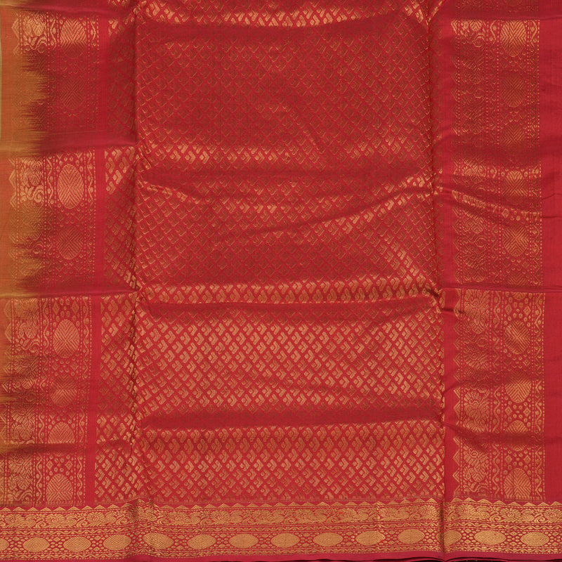 Hayagrivas Khaki Brown Pure Silk Cotton Saree KBE2283B7-1