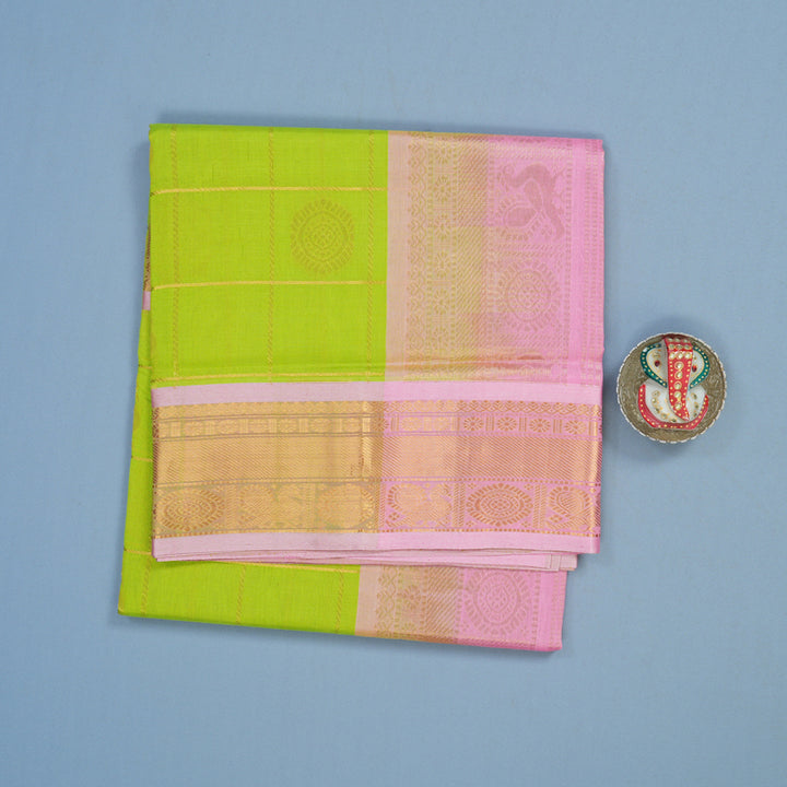 Hayagrivas Neon Green Pure Silk Cotton Saree KBE2283B7-18