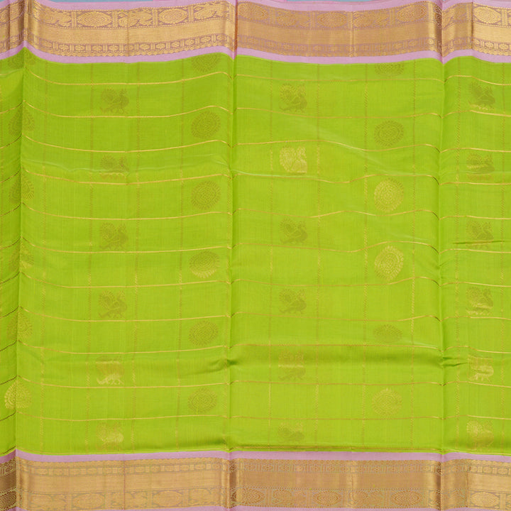 Hayagrivas Neon Green Pure Silk Cotton Saree KBE2283B7-18