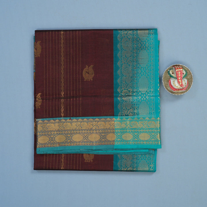 Hayagrivas Wine Maroon Pure Silk Cotton Saree KBE2283B7-22