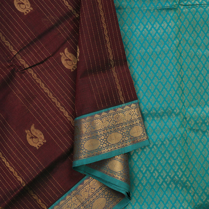 Hayagrivas Wine Maroon Pure Silk Cotton Saree KBE2283B7-22