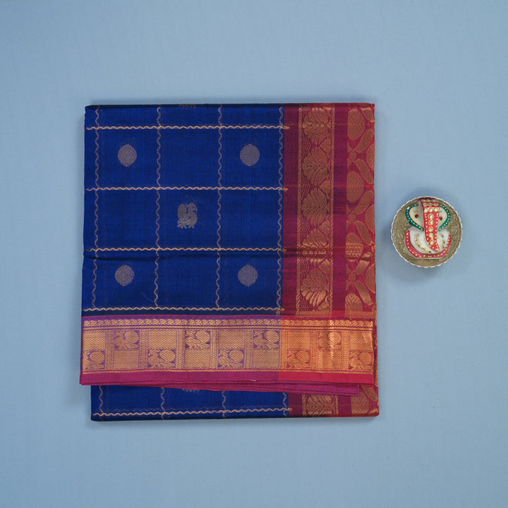Hayagrivas Royal Blue Pure Silk Cotton Saree KBE2283B7-25